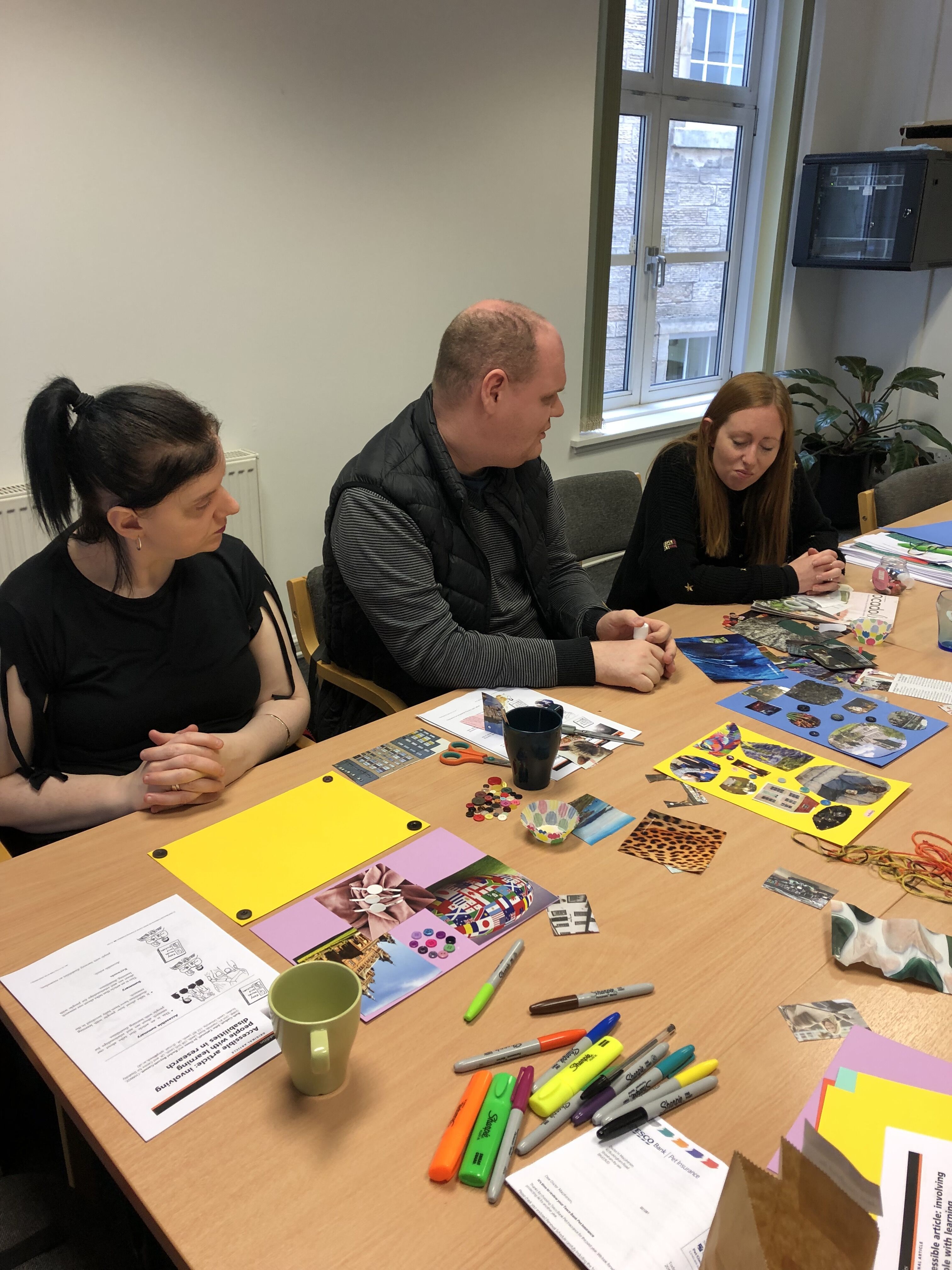 Selecting materials for making collages